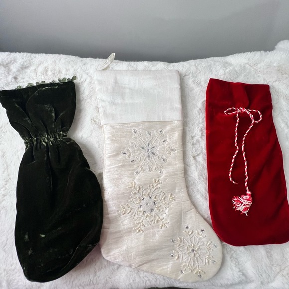 3 Piece Holiday Stocking & Wine Bottle Carrier Bundle - Picture 1 of 16